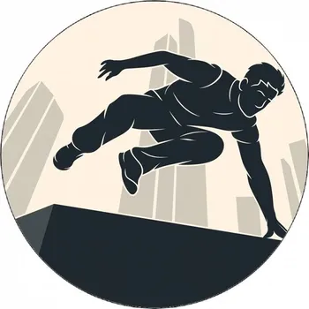 Jedlá dekorace na dort Jedlý papír parkour grafika ve městě 19,5 cm - Pictu Hap