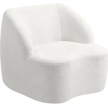 Křeslo Křeslo se zaobleným designem | krémově bílé