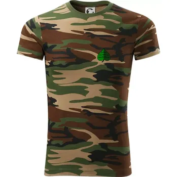 Pánské tričko Prší - Zelený - Army CAMOUFLAGE - M ( Hnědý maskáč )