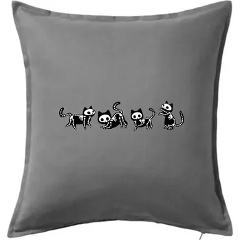 Polštář Kočky kostry - Polštář 50x50 - 50x50 - Pouze potah ( Tmavě šedý melír )