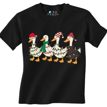 Chlapecké tričko Dětské tričko Vánoční Parta Kachen (Velikost: 12-13, Barva: Černá)