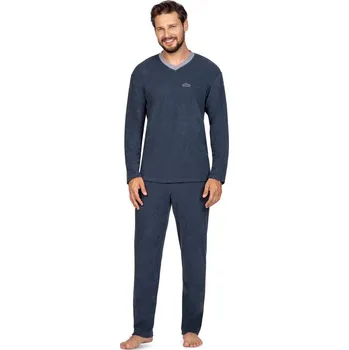 Pánské pyžamo Regina Pánské Modré Pyžamo z Bavlny, Modrá M i41_75530_2:modrá_3:M_