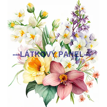 Látkový panel - Kytice - KYT-102 Velikost: 15x15cm, Materiál: Bavlna
