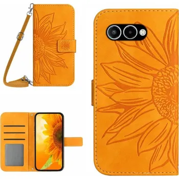 Pouzdro na tablet VSECHNONAMOBIL 124030 ART SUNFLOWER Peněženkový kryt se šňůrkou pro T Phone 3 žlutý