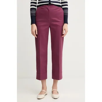 Dámské kalhoty Kalhoty United Colors of Benetton dámské, fialová barva, high waist, 4SJCDF07J 49X, vel. 40