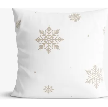 Povlak na polštářek Bavlněný povlak na polštář - Sněhové vločky na bílé 45 x 45 cm