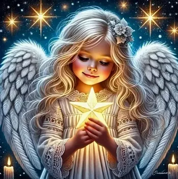 Diamantové malování Diamantové malování - Andělíček (50 x 50)