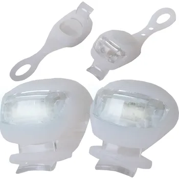 Cyklosvítilna VERK GROUP Silikonová vodotěsná světla na kolo 2 ks - bílá