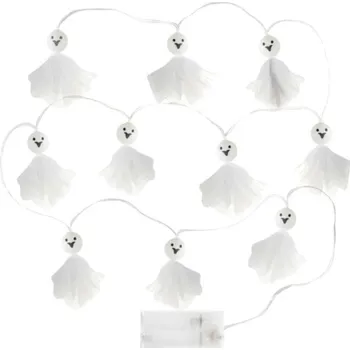 Party dekorace LED světelný řetěz Duchové s textilií 2 m