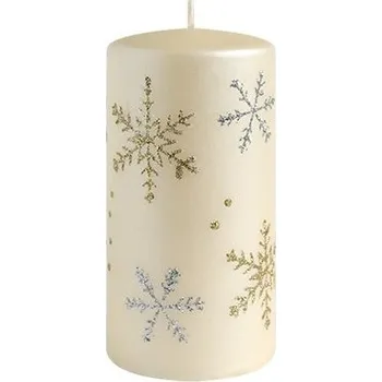 Svíčka Vánoční svíčka FROST 17,5 cm krémová