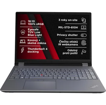 Notebook Lenovo ThinkPad P16 G2 i7-14700HX/32GB/1TB SSD/RTX 2000 8GB/16" WQXGA IPS/3yPremier/Win11 Pro/šedá