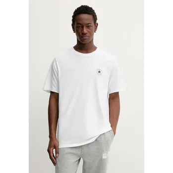 Pánské tričko Bavlněné tričko Converse pánské, bílá barva, s potiskem, CVM5T565 00X, vel. S