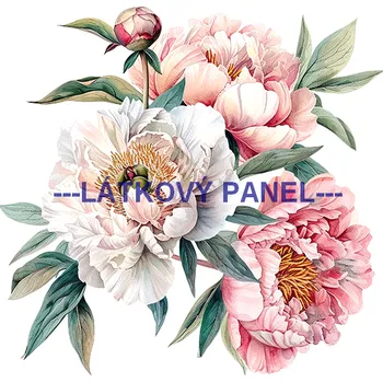 Látkový panel - Pivoňky růžové - KYT-104 Velikost: 50x50cm, Materiál: Bavlna