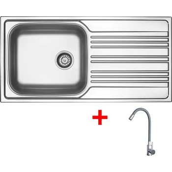 Kuchyňský dřez Nerezový dřez Sinks STAR 1000 XXL + ELASTA nerez/šedá N149