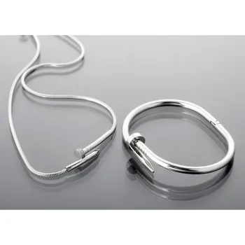 Souprava šperků Prosperk Souprava z oceli hřebík Barva: Stříbrná