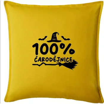 Polštář 100% čarodějnice - Polštář 50x50 - 50x50 - Pouze potah ( Žlutá )
