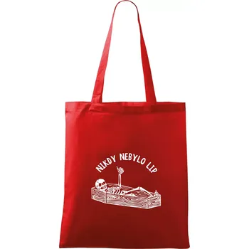 Nákupní taška Nikdy nebylo lip - Taška bavlněná - 42 x 38 cm ( Červená )