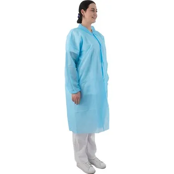 Jednorázový oděv Plášť z netkané textilie, na suchý zip, 1 ks, modrý Velikost: XL