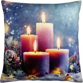 Polštář Vánoční polštář CHRISTMAS CANDLES I. 40x40 cm Mybesthome Varianta: Povlak na polštář, 40x40 cm