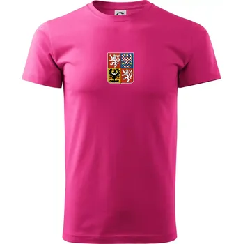 Pánská móda Velký státní znak ČR - Klasické pánské triko vyšší gramáže - 2XL ( Purpurová )
