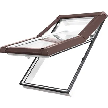 Okno Střešní okno Skylight Rozměry střešního okna: 55x118, Barva exteriéru: Hnědá RAL 8019