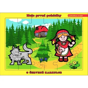 Puzzle PUZZLE O Červené Karkulce 24 dílků skládačka v rámečku s pohádkou 2v1