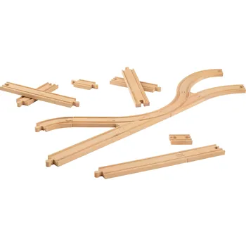 Dřevěná hračka lupilu® Sada dřevěných kolejnic / výhybek (Sada kolejí)