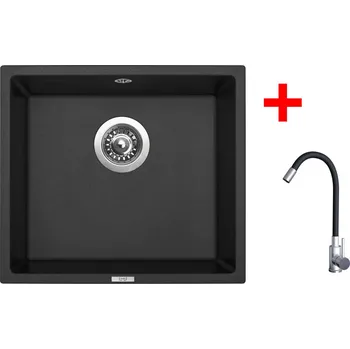 Kuchyňský dřez Granitový dřez Sinks FRAME 457 Granblack + Elasta nerez/černá G21330