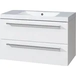 Mereo Bino, koupelnová skříňka s umyvadlem z litého mramoru 101 cm, bílá CN662M