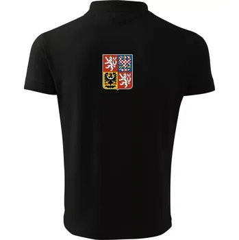Pánská košile Velký státní znak ČR - Polokošile pánská Pique Polo 203 - 4XL ( Černá )