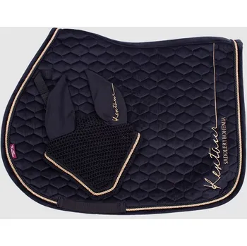 Sport KENTAUR Podsedlová dečka + naušníky samet ROSE GOLD Full černá