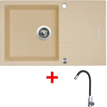 Granitový dřez Granitový dřez Sinks LINEA 780 XC Sahara + Elasta nerez/černá G20750XC