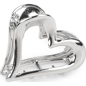 Kovový skřipec do vlasů Varianta: 1 stříbrná srdce, Balení: 1 ks