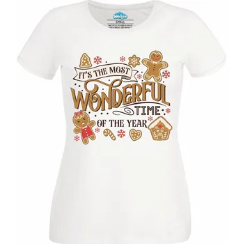 Dámské tričko Dámské tričko Vánoce jsou ten nejkrásnější čas v roce (Velikost: M, Barva: Bílá)