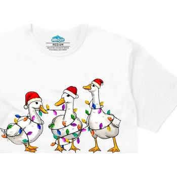 Pánské tričko Wolken.cz Vánoční Kachny ve Světýlkách bílé S