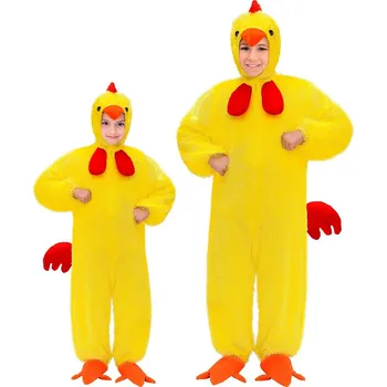 Karnevalový kostým Dětský plyšový overal kuře, žlutý - Pro věk 3-5 let
