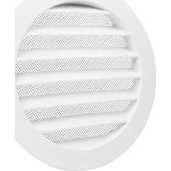 Větrací mřížka DALAP AVW150 Kovová větrací mřížka s přírubou a síťkou proti hmyzu - BÍLÁ 9016, Průměr 150 mm