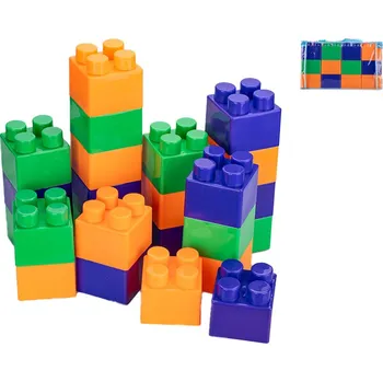 ostatní stavebnice Mikro trading Kostky stavební - 9 cm - 24 ks v tašce