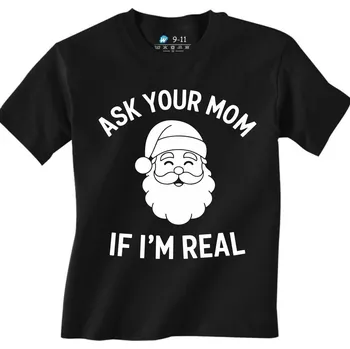 Chlapecké tričko Dětské tričko Zeptej se mámy, jestli jsem skutečný (Velikost: 5-6, Barva: Černá)