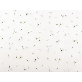 Polobavlněná látka se strukturou Half panama s digitálním tiskem rostliny, barva 1 Off White zelená