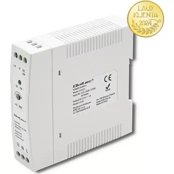 stmívač Qoltec 50909 – napájecí zdroj na DIN lištu 24 W / 24 V / 1 A / Bílý (Napájecí zdroje na DIN lištu jsou průmyslové napájecí zdroje, které kromě dostatečně vysokého stupně ochrany před vnějšími vlivy disponují také vysokými výkonovými a účinnými parametry.)