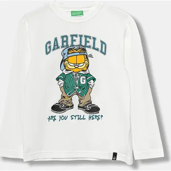 Dětské bavlněné tričko s dlouhým rukávem United Colors of Benetton 35RYC10QA.G.seasonal bílá 00X, vel. 120