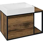 Sapho SKARA umyvadlová skříňka 80x49, 5x46, 5cm, černá mat/dub Collingwood CG003-1919