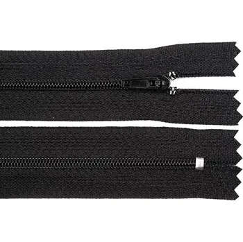 Zip Spirálový zip No 3 délka 20 cm pinlock, malé, 332 černá