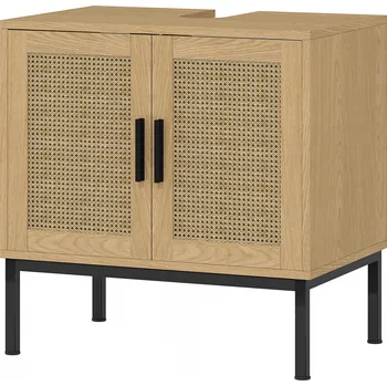 Koupelnový nábytek Umyvadlová skříňka s přihrádkou 60 x 39 x 60 cm | přírodní