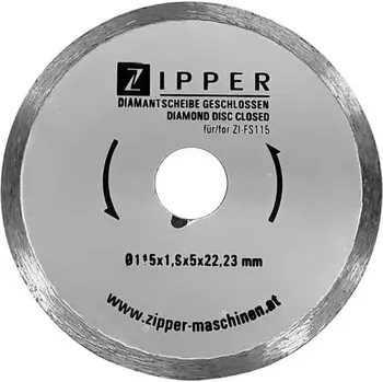 Řezný kotouč Diamantový kotouč celoobvodový ZIPPER FS115DS 115x22,23 mm