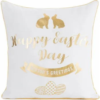 Povlečení Povlak na polštář SPRING 45x45 cm bílý/zlatý