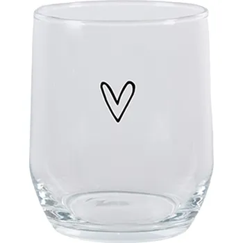Sklenice Clayre & Eef - Sklenička na vodu LOVE HEART 6GL4399