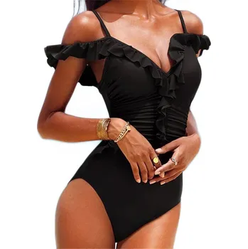 Dámské plavky SNM jednodílné plavky černé barvy, velikost XS