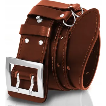 Opasek DŮSTOJNICKÝ PÁSEK STRÁŽNÝ KOŽENÝ PÁSEK PRO VOJENSKOU STRÁŽ KŮŽE HNĚDÝ 100